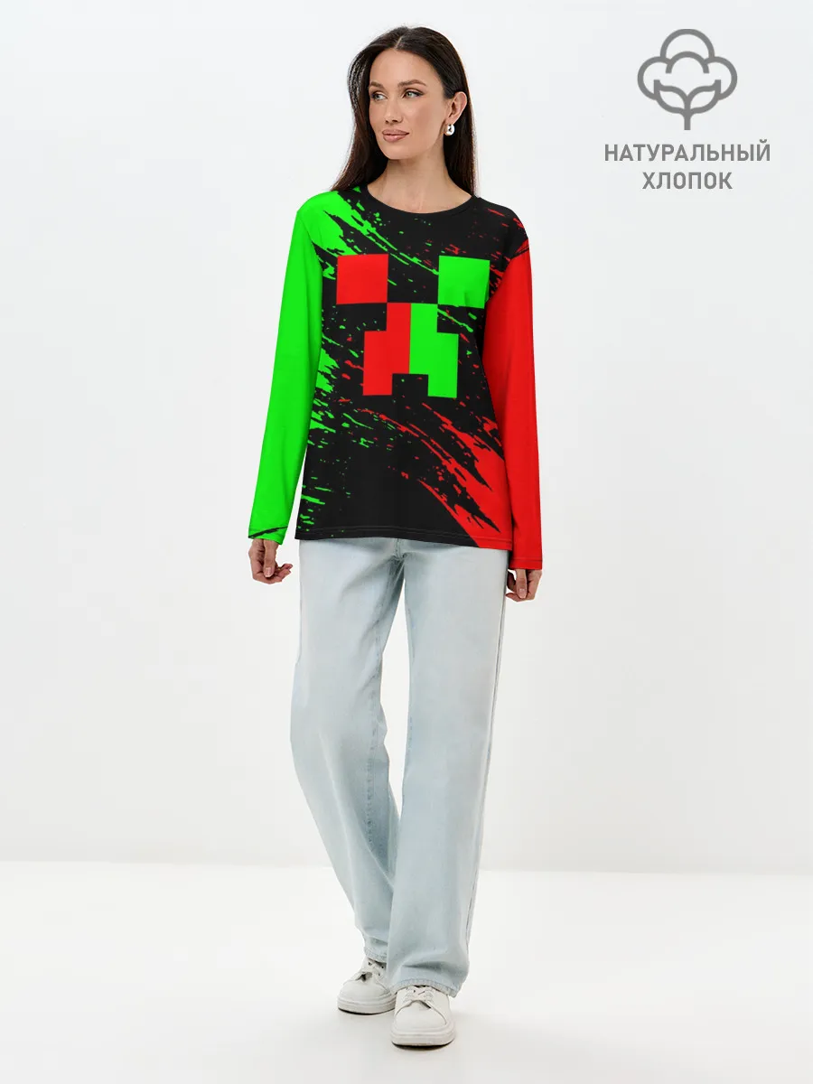 Лонгслив женский. Хлопок / MINECRAFT