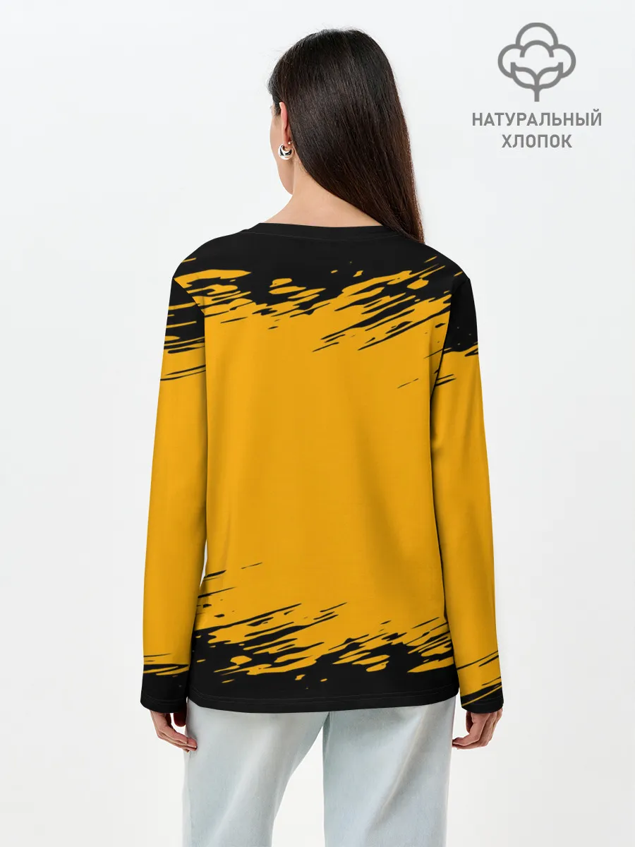 Лонгслив женский. Хлопок / Pikachu black&yellow