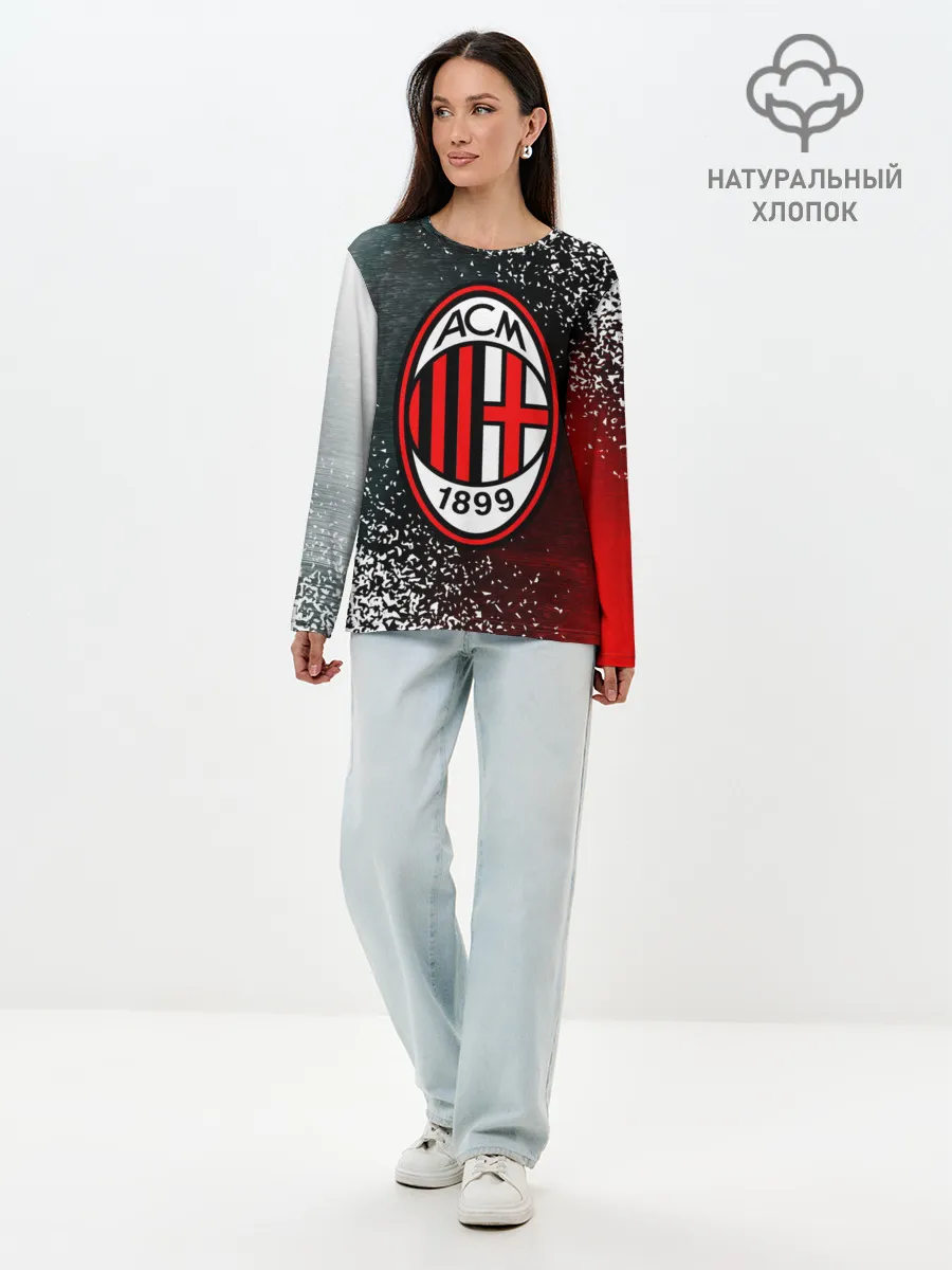 Лонгслив женский. Хлопок / AC MILAN / МИЛАН