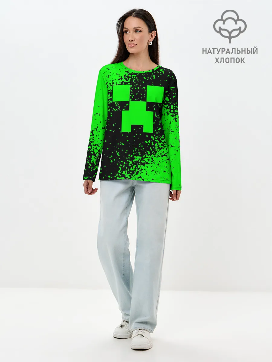 Лонгслив женский. Хлопок / MINECRAFT