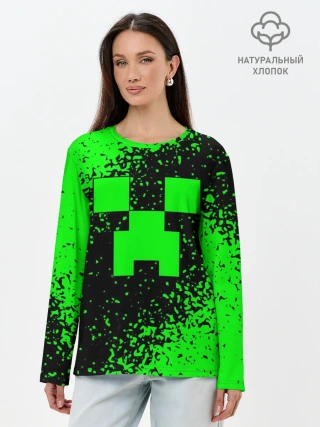Лонгслив женский. Хлопок / MINECRAFT