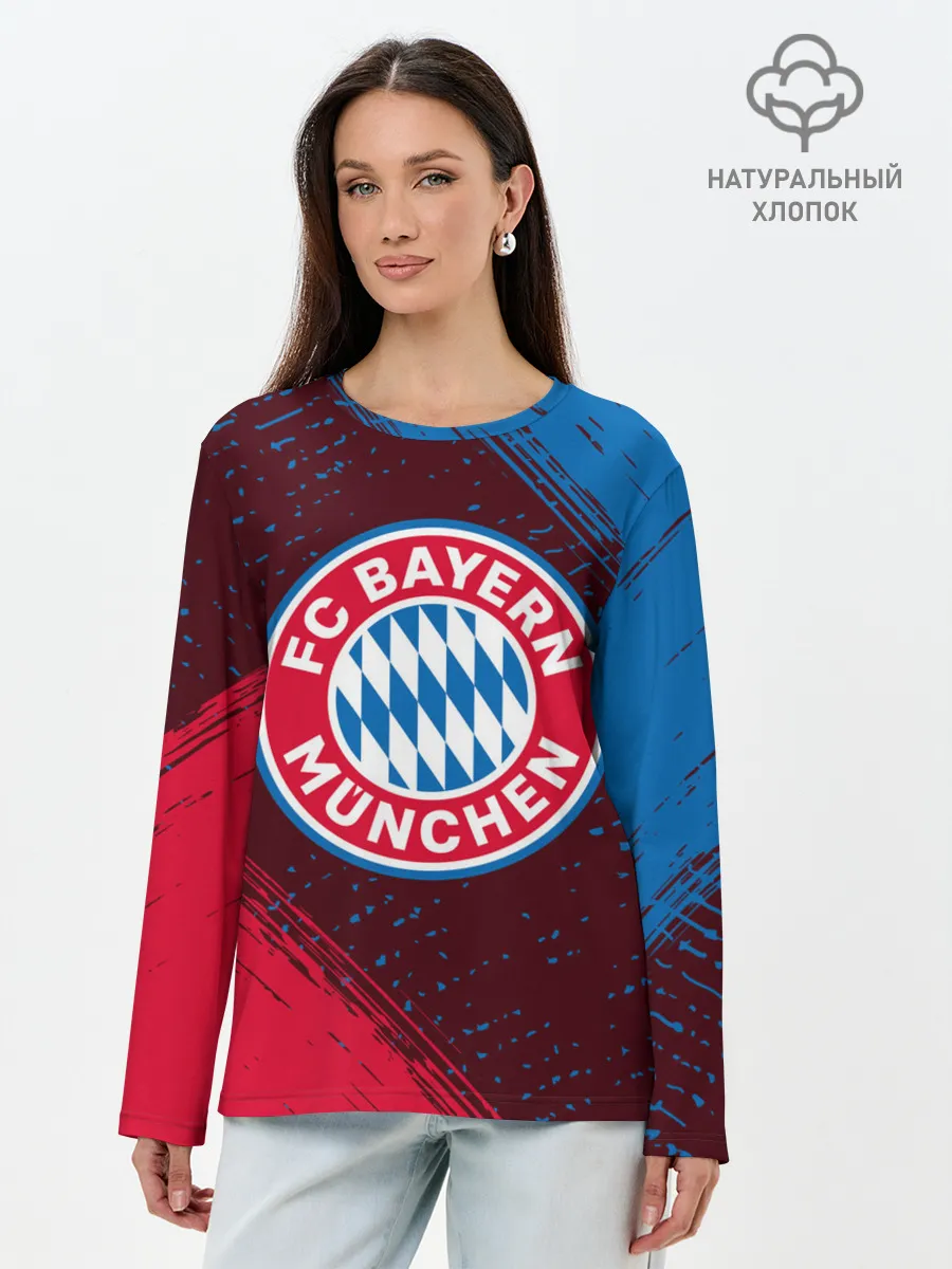 Лонгслив женский. Хлопок / FC BAYERN / БАВАРИЯ