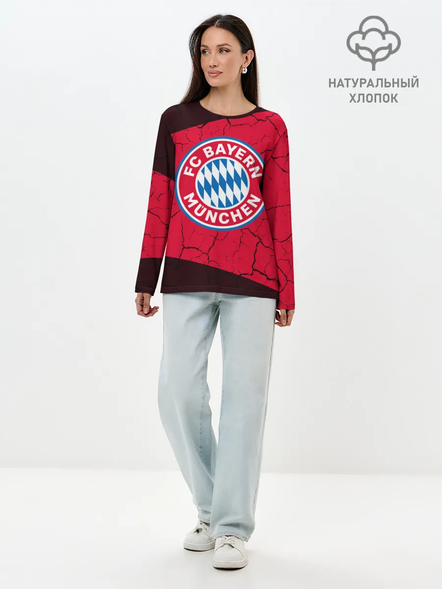 Лонгслив женский. Хлопок / FC BAYERN / БАВАРИЯ