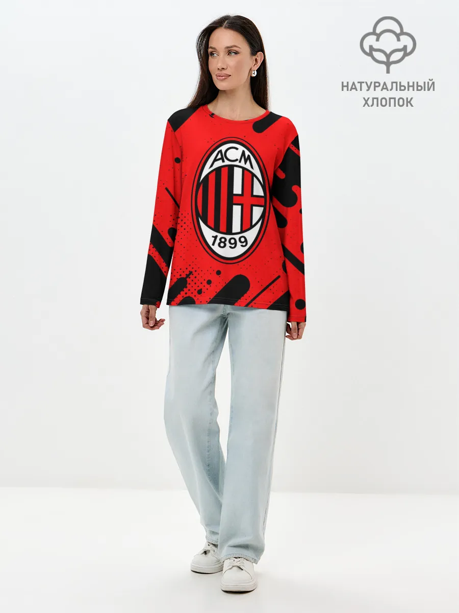 Лонгслив женский. Хлопок / AC MILAN / МИЛАН