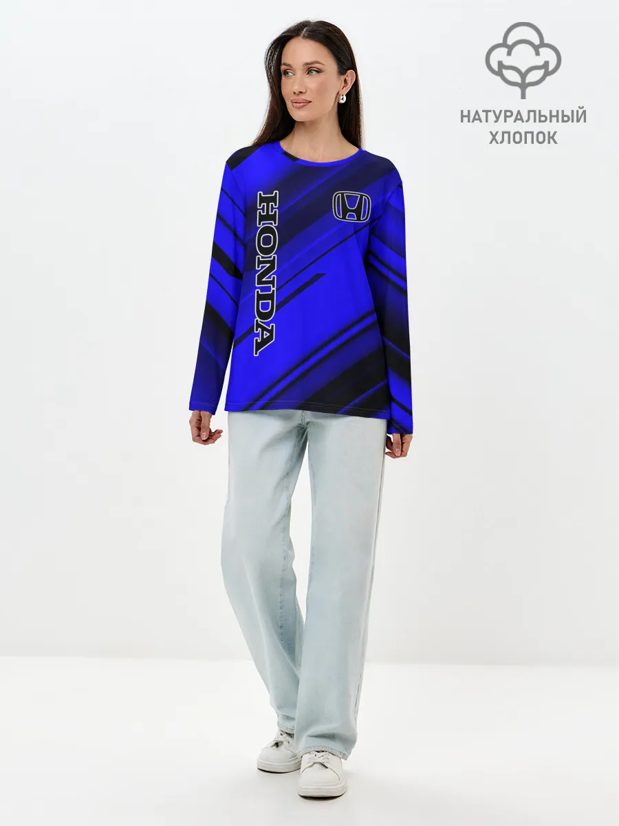 Лонгслив женский. Хлопок / Спорт Стиль | HONDA