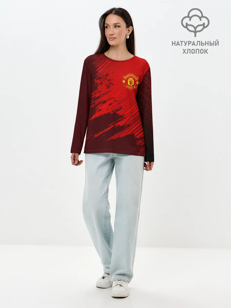 Лонгслив женский. Хлопок / MANCHESTER UNITED