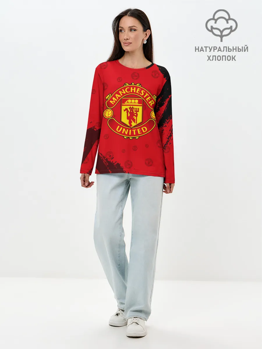 Лонгслив женский. Хлопок / MANCHESTER UNITED