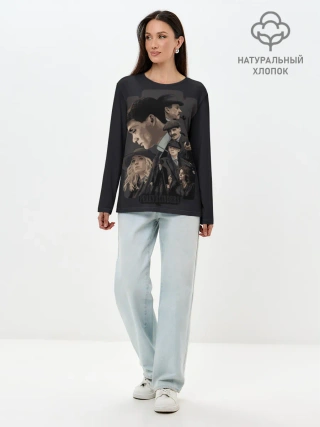 Лонгслив женский. Хлопок / Острые козырьки