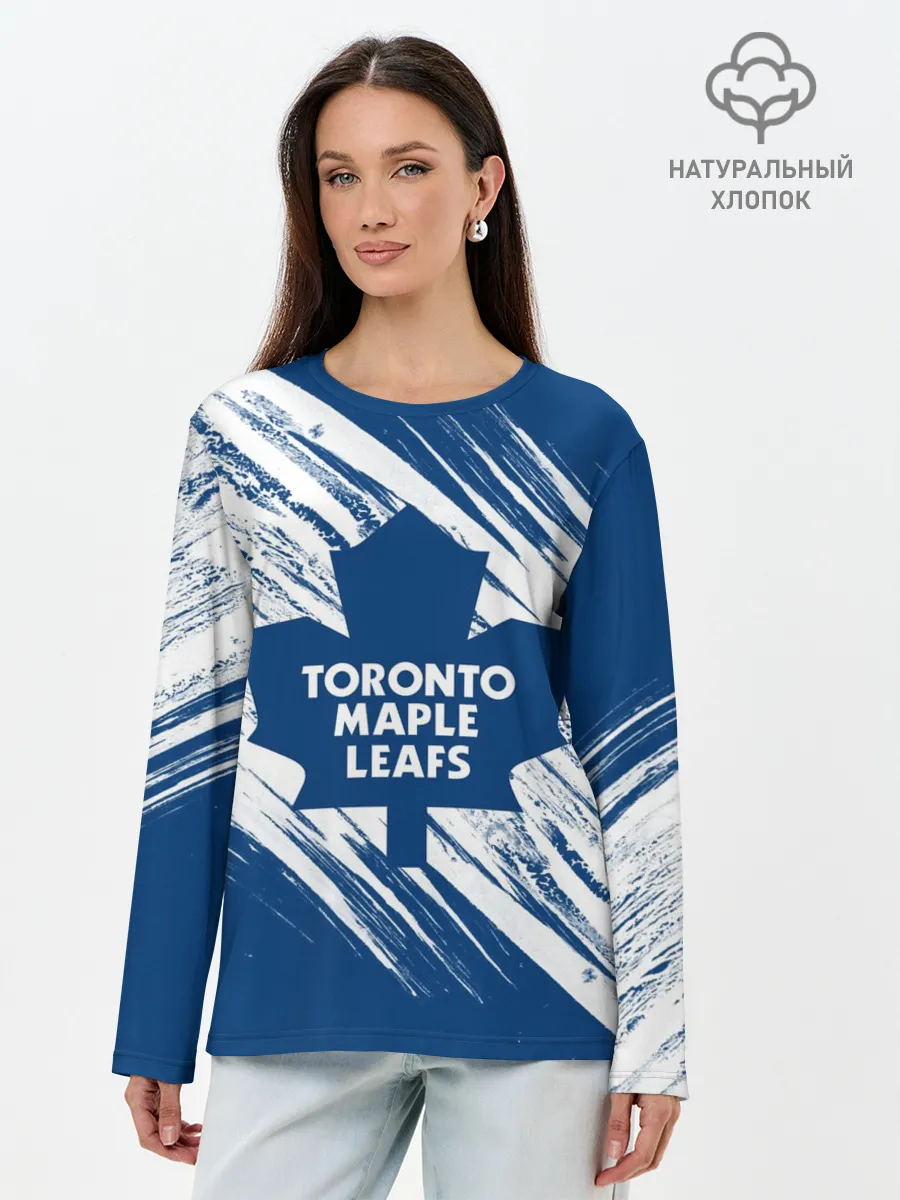 Лонгслив женский. Хлопок / Toronto Maple Leafs,