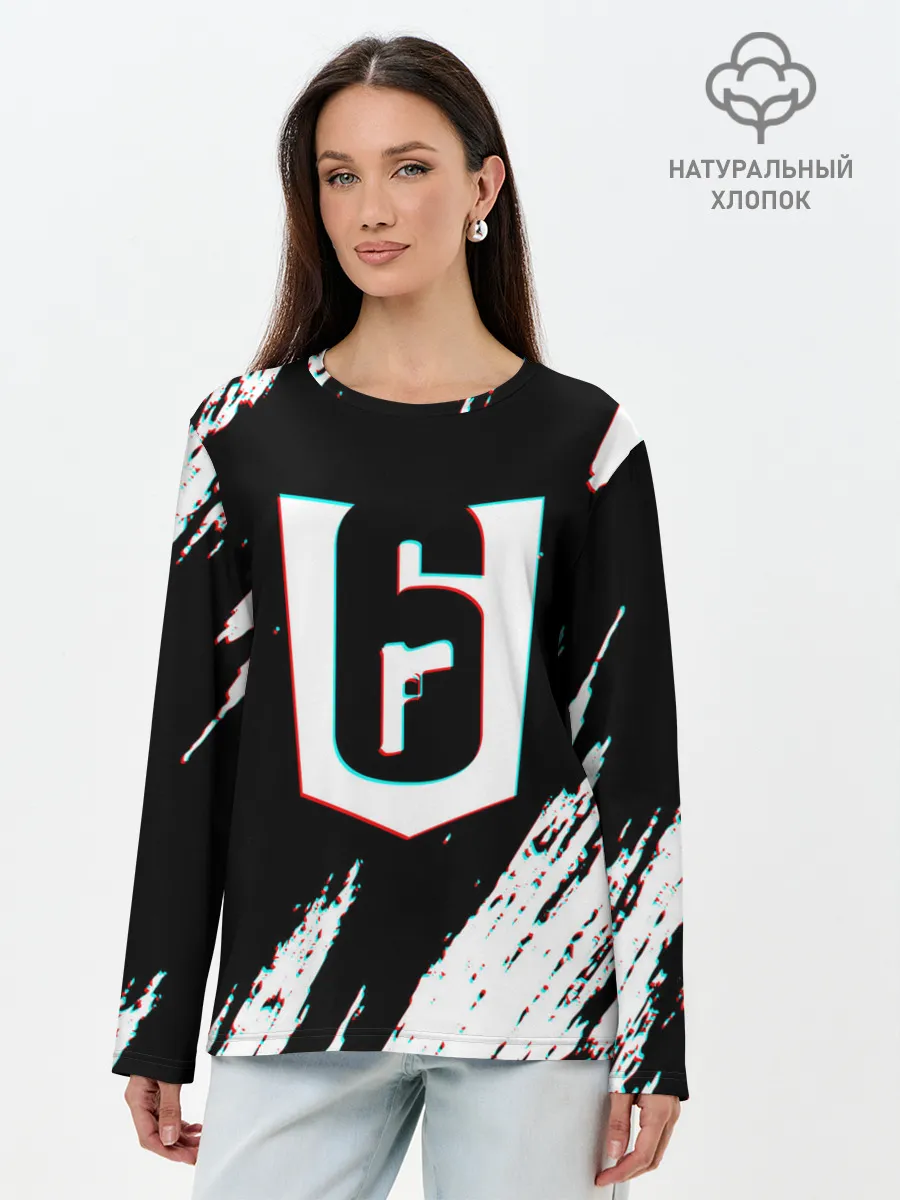 Лонгслив женский. Хлопок / RAINBOW SIX SIEGE.