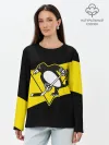 Лонгслив женский. Хлопок / Питтсбург Пингвинз