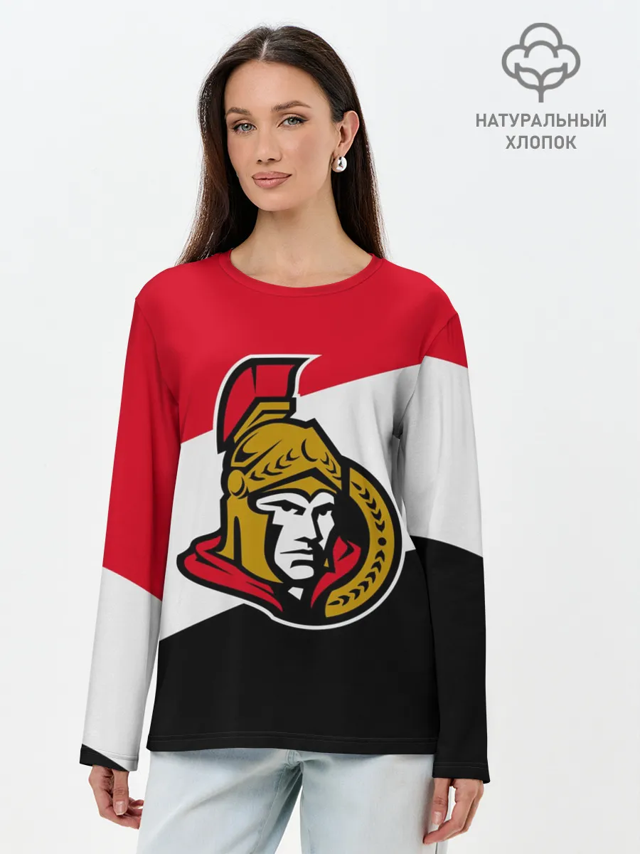 Лонгслив женский. Хлопок / Оттава Сенаторз