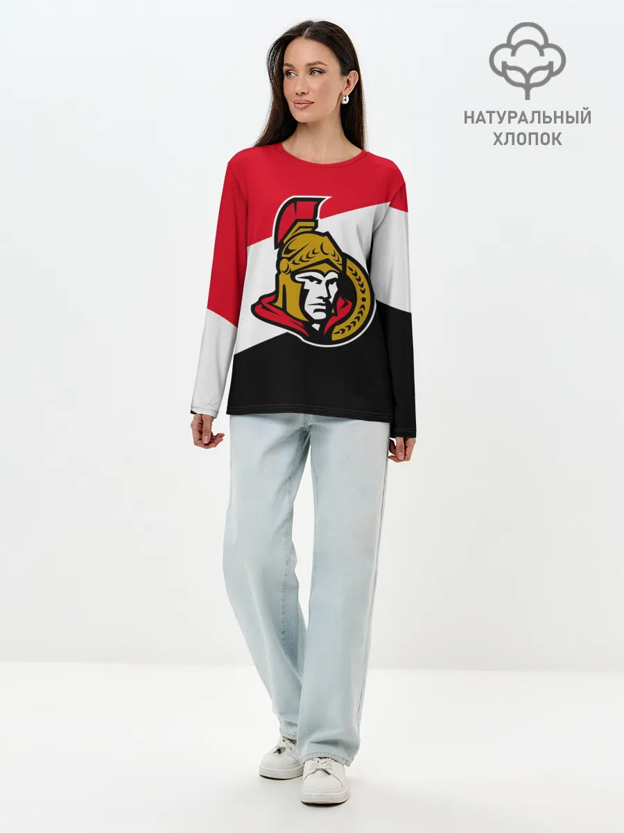 Лонгслив женский. Хлопок / Оттава Сенаторз