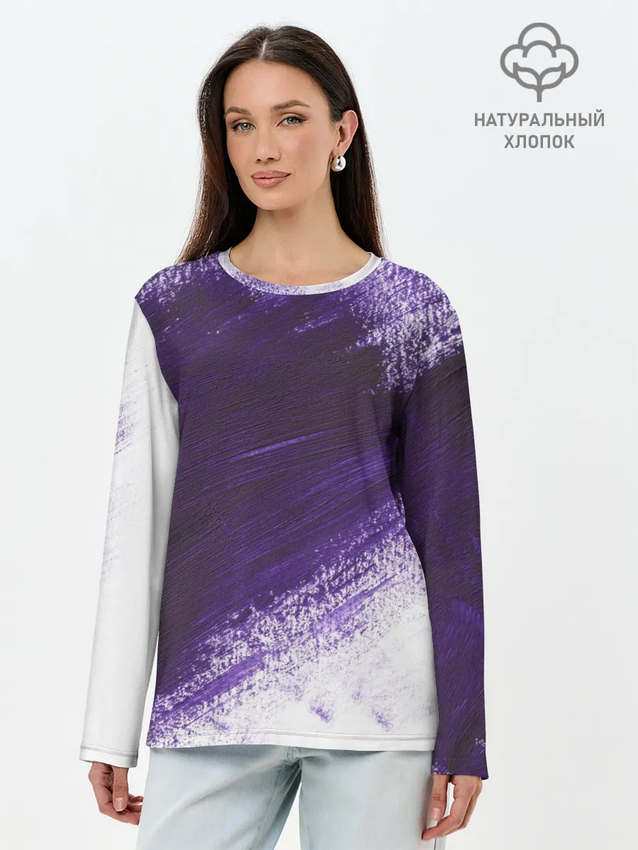 Лонгслив женский. Хлопок / ФИОЛЕТОВАЯ КРАСКА