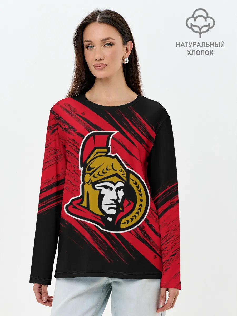 Лонгслив женский. Хлопок / Оттава Сенаторз
