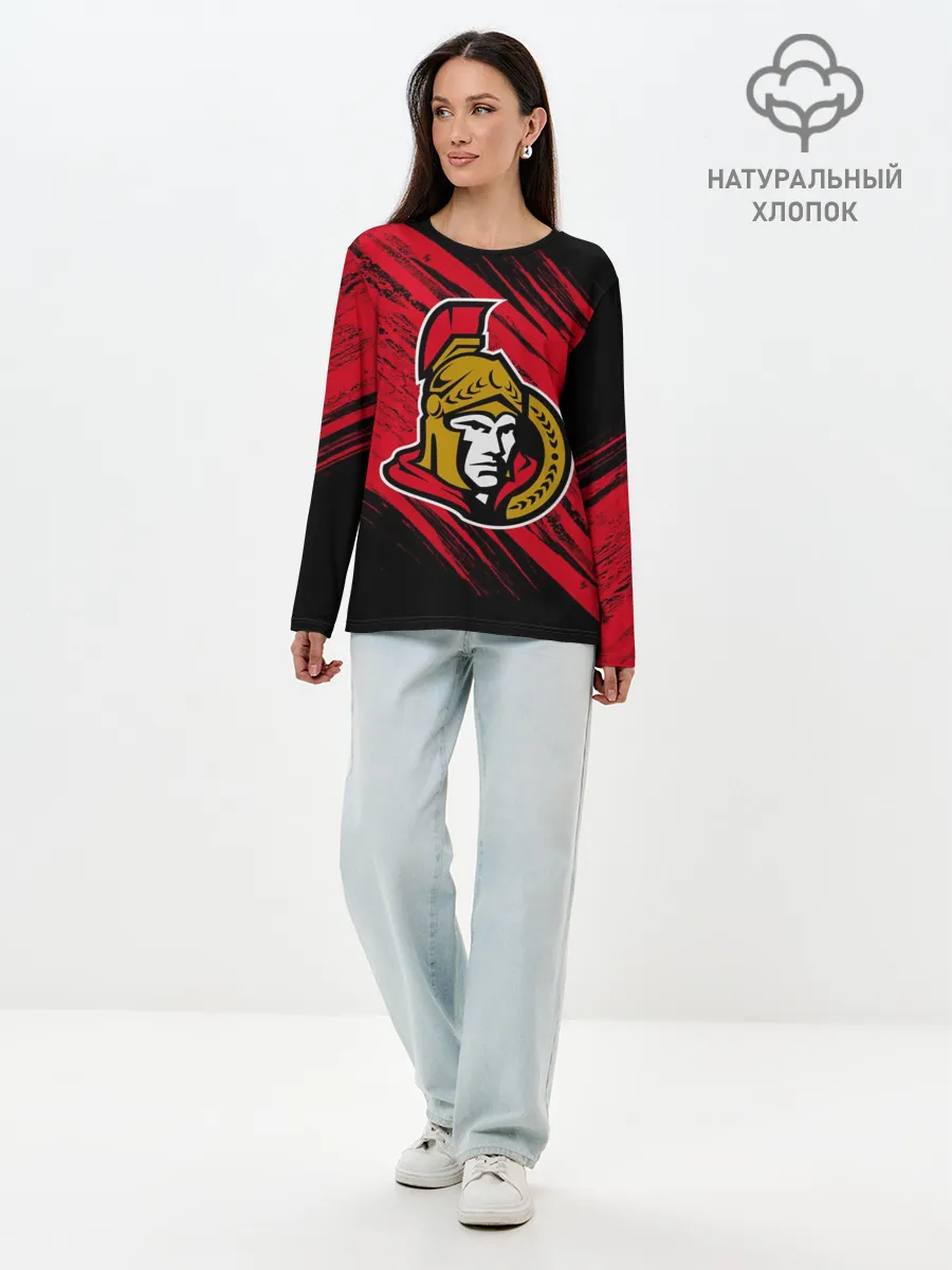 Лонгслив женский. Хлопок / Оттава Сенаторз