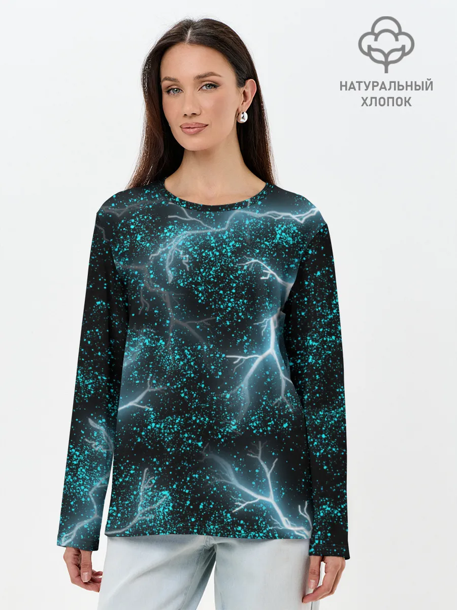Лонгслив женский. Хлопок / Молния