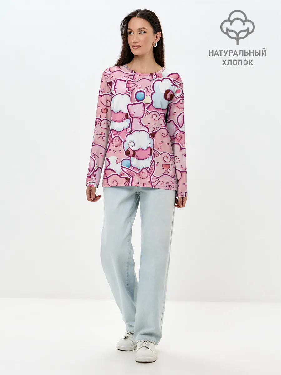 Лонгслив женский. Хлопок / Розовое собрание