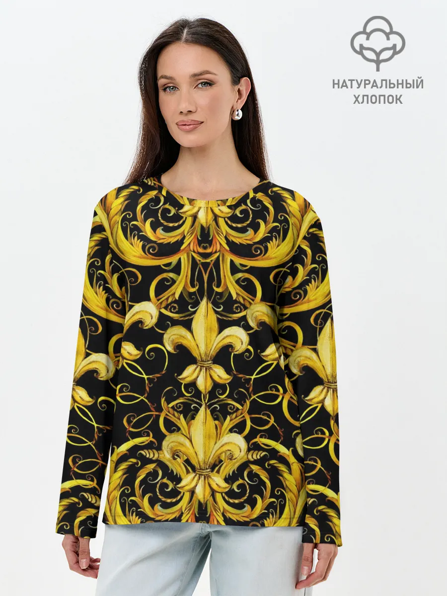 Лонгслив женский. Хлопок / gold spades
