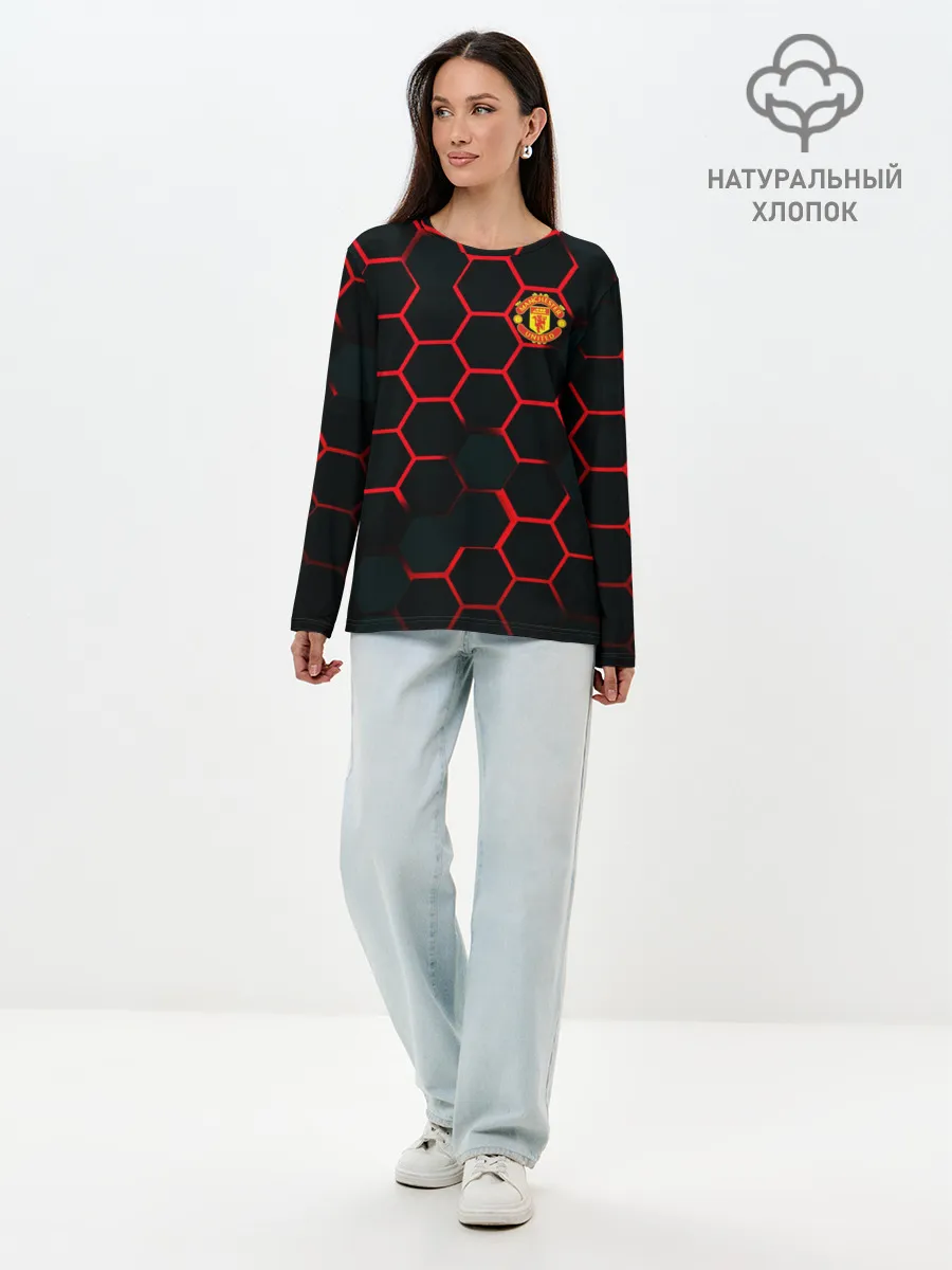 Лонгслив женский. Хлопок / Манчестер Юнайтед