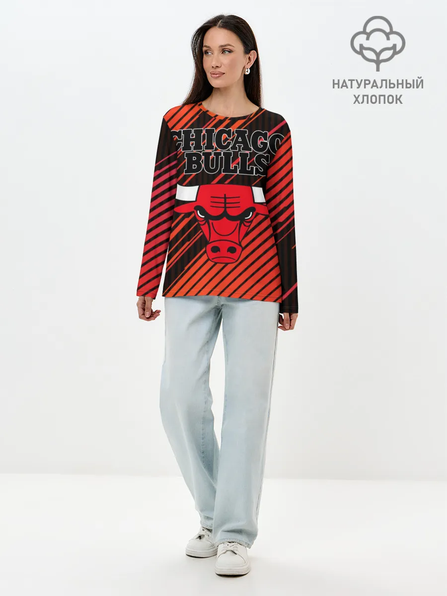 Лонгслив женский. Хлопок / Chicago Bulls