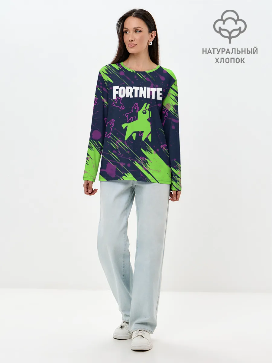 Лонгслив женский. Хлопок / FORTNITE LAMA.