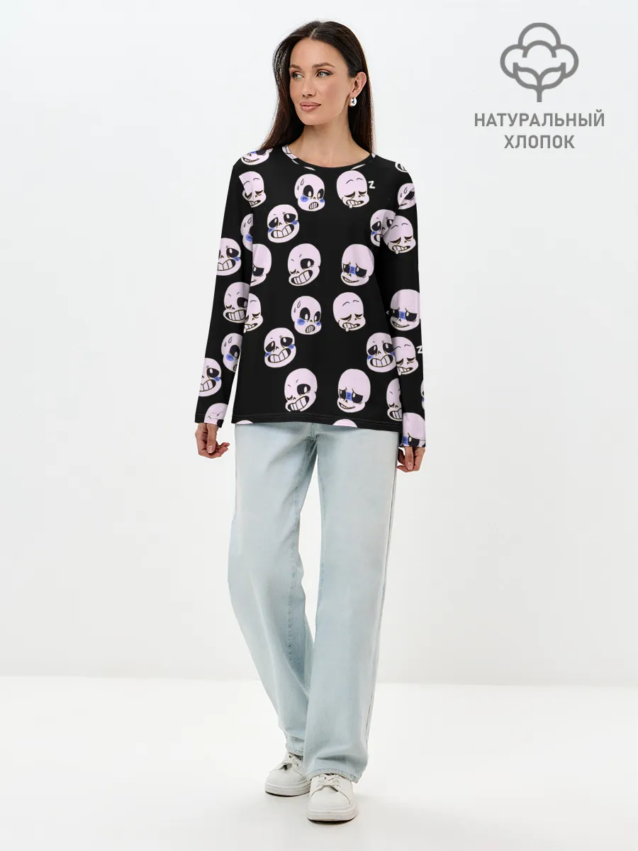 Лонгслив женский. Хлопок / Undertale