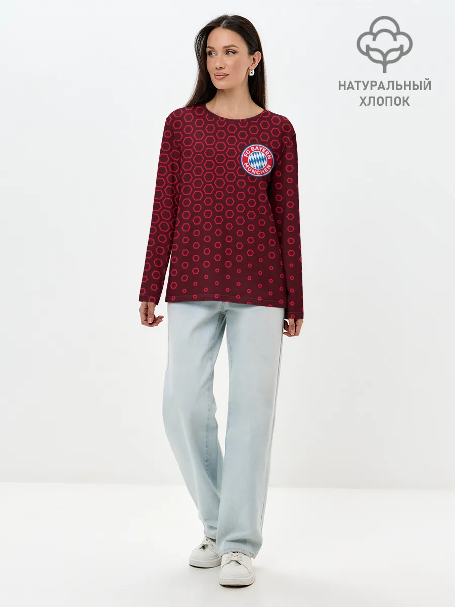 Лонгслив женский. Хлопок / FC BAYERN / БАВАРИЯ