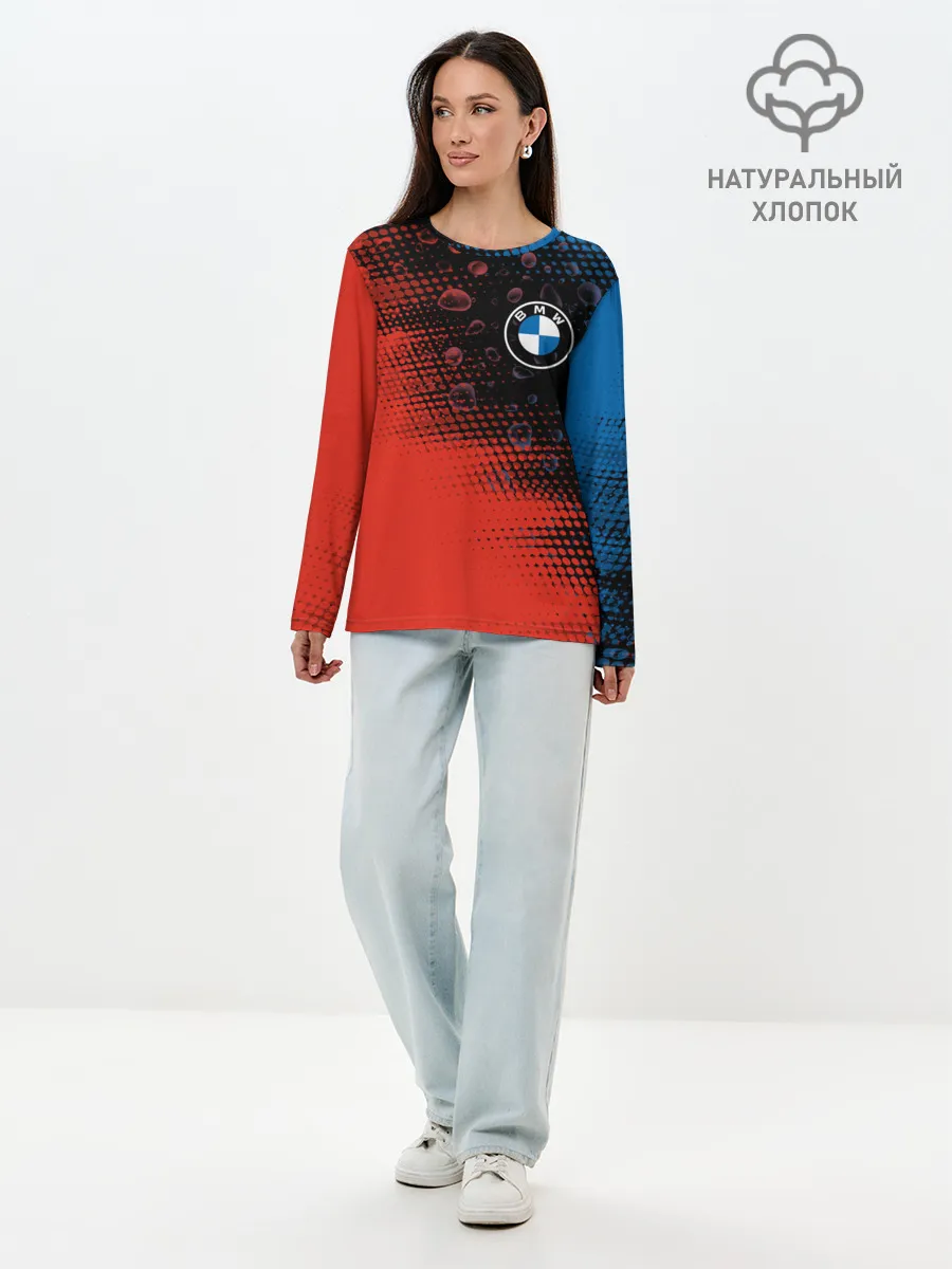 Лонгслив женский. Хлопок / BMW / БМВ