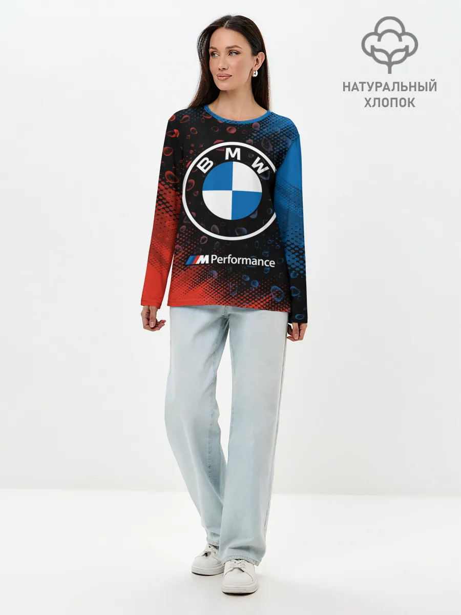 Лонгслив женский. Хлопок / BMW / БМВ