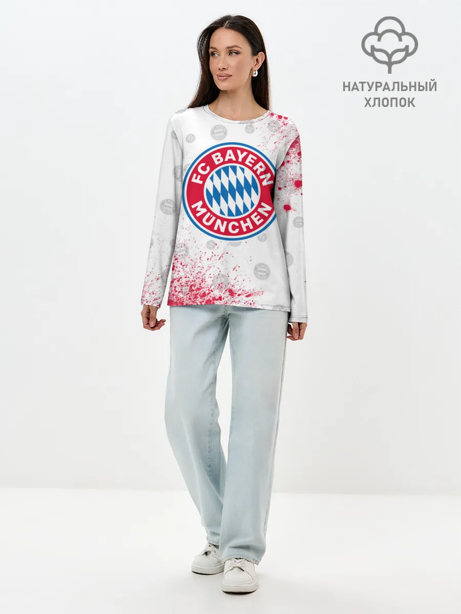 Лонгслив женский. Хлопок / FC BAYERN / БАВАРИЯ