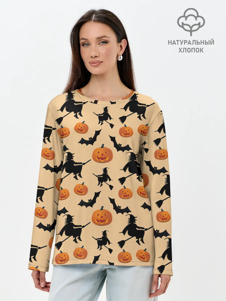 Лонгслив женский. Хлопок / Ведьмин праздник