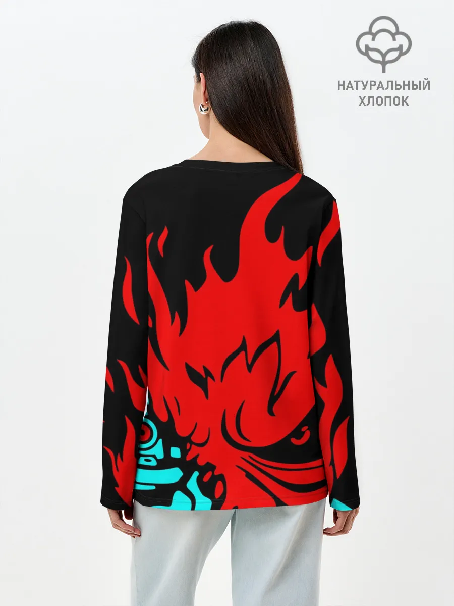 Лонгслив женский. Хлопок / Cyberpunk 2077