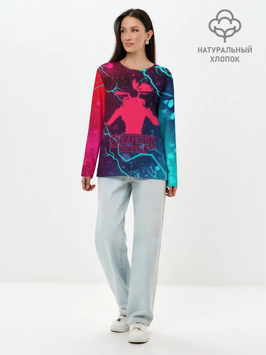 Лонгслив женский. Хлопок / ОЧЕНЬ СТРАННЫЕ ДЕЛА / STRANGER
