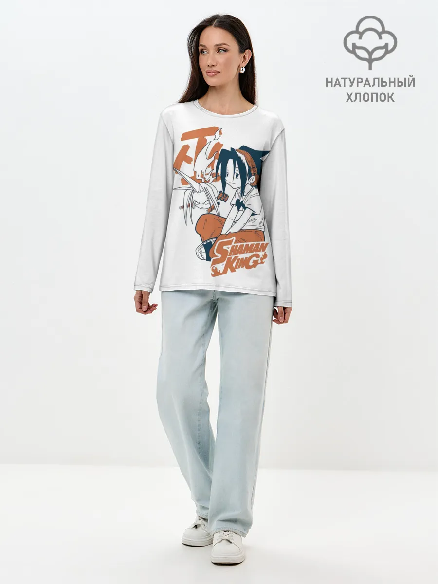 Лонгслив женский. Хлопок / Дружба Йо и Амидамару