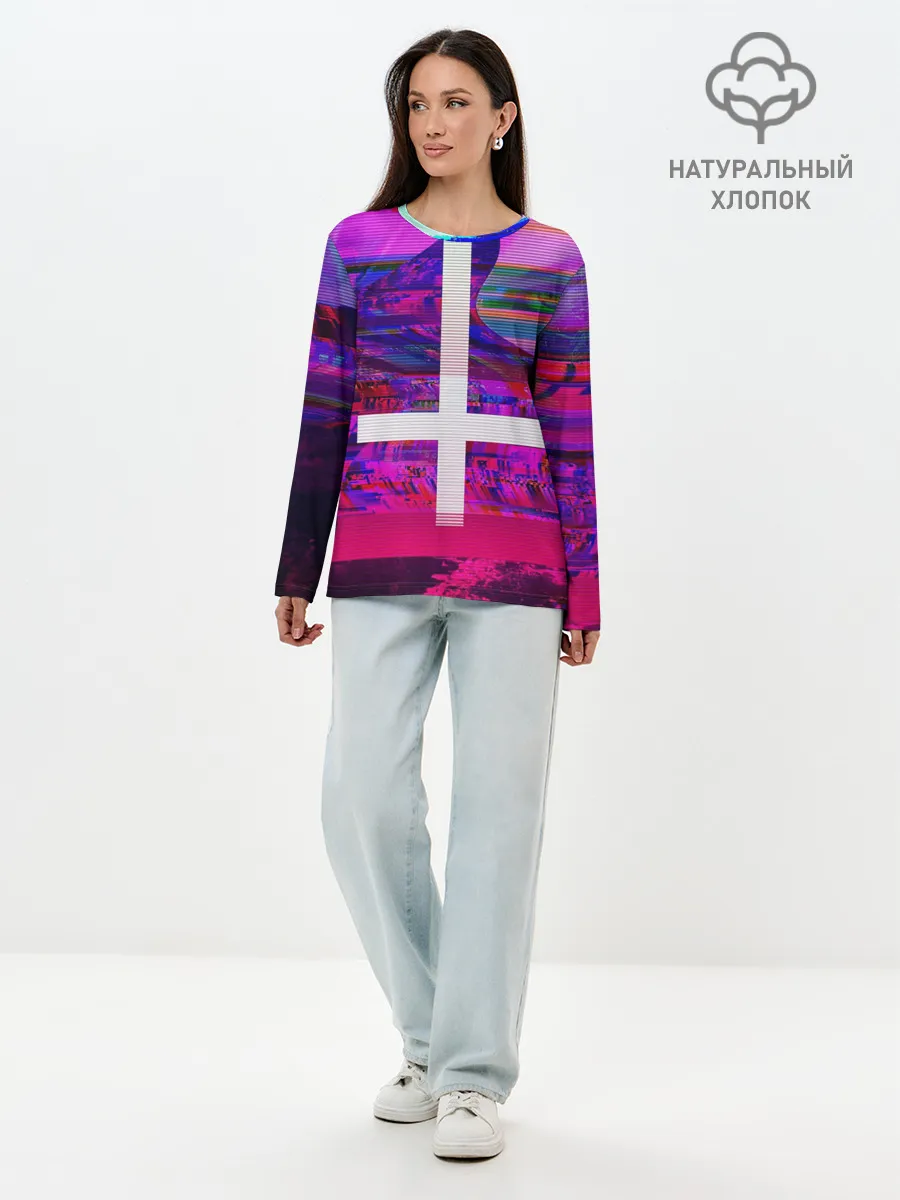 Лонгслив женский. Хлопок / Cross