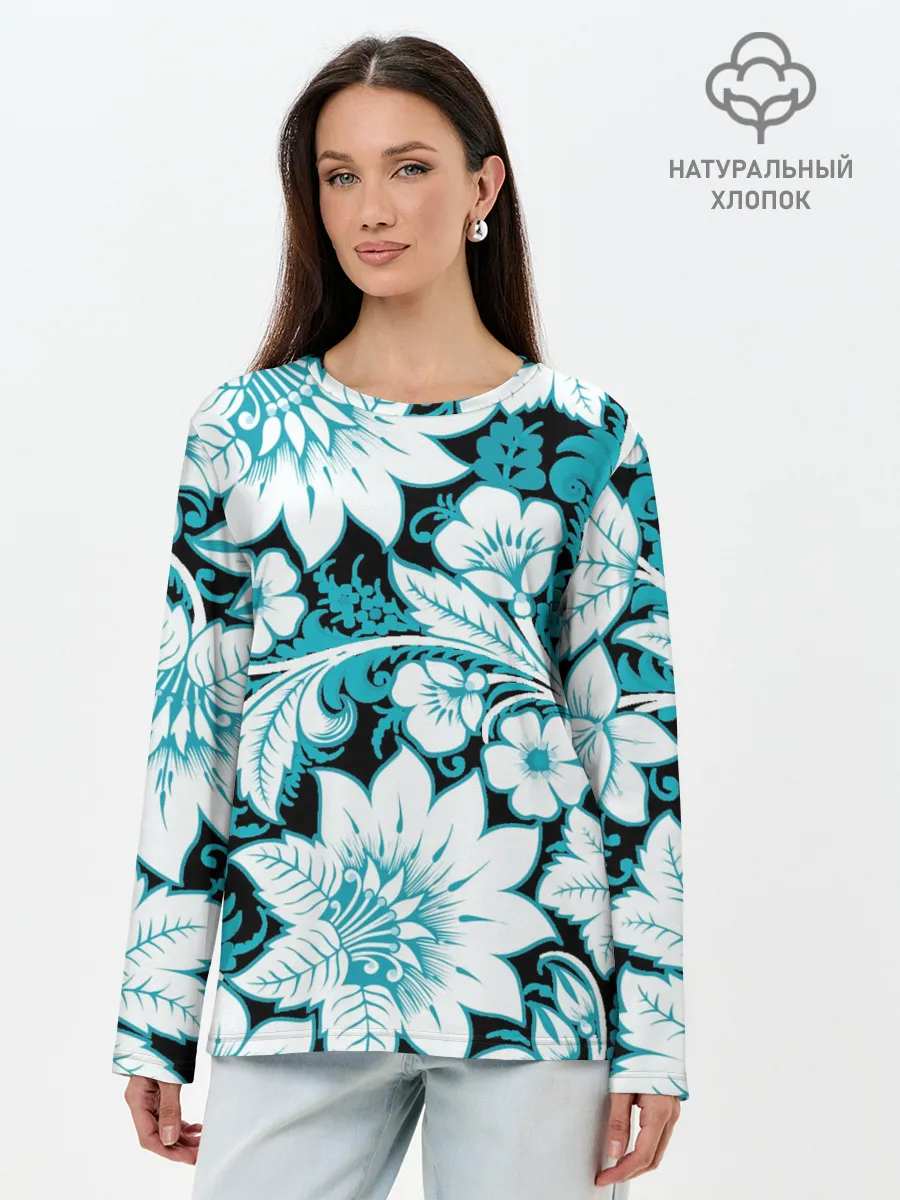 Лонгслив женский. Хлопок / Хохлома 2021