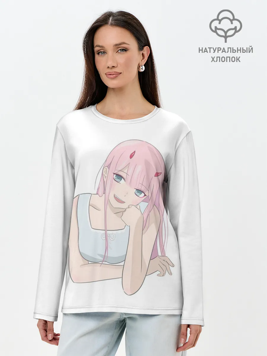 Лонгслив женский. Хлопок / Милая Zero Two