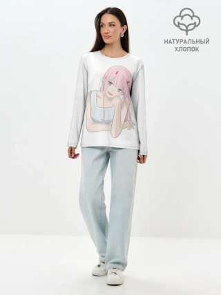 Лонгслив женский. Хлопок / Милая Zero Two