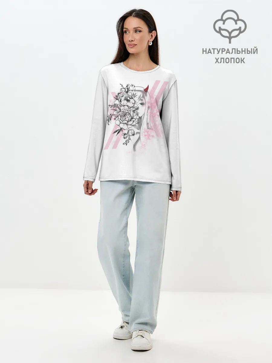 Лонгслив женский. Хлопок / Zero Two Roses