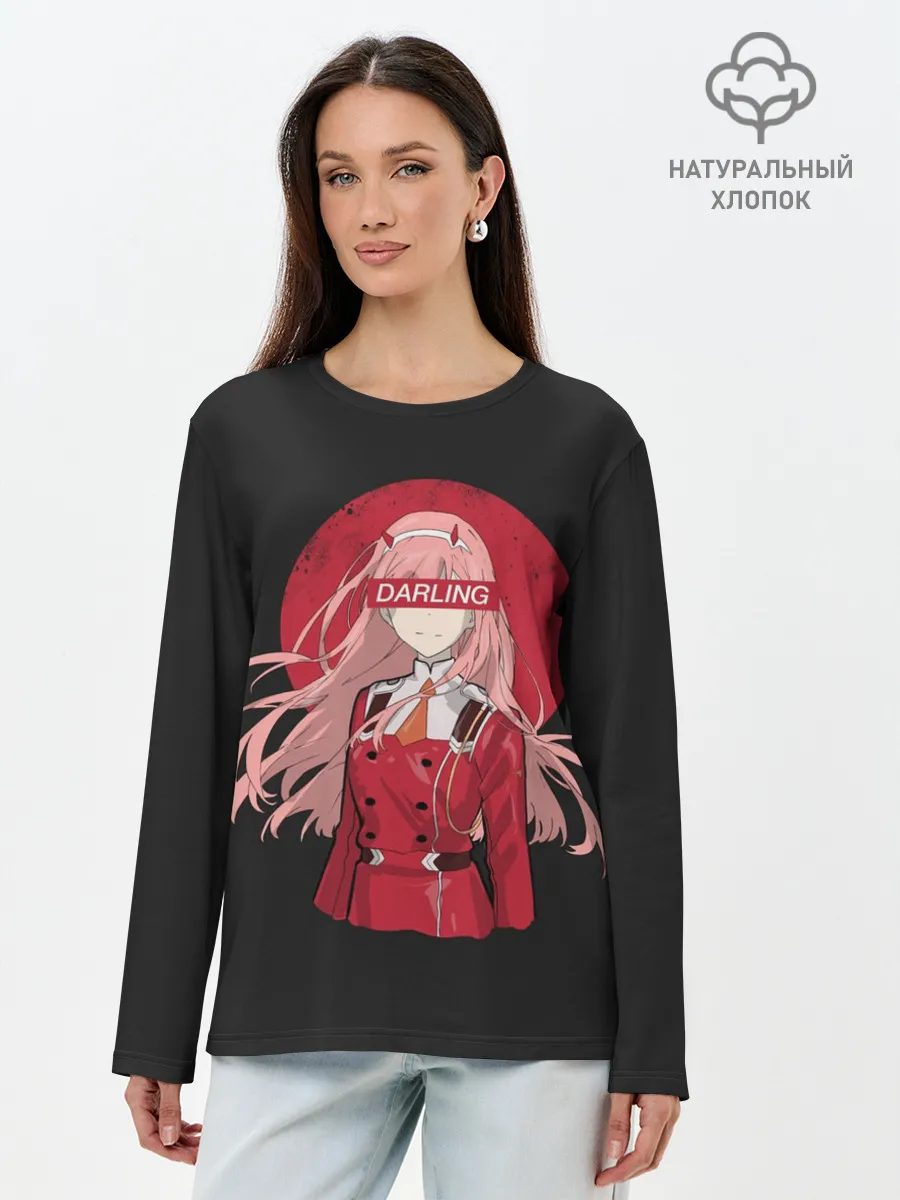 Лонгслив женский. Хлопок / Darling Zero Two Black