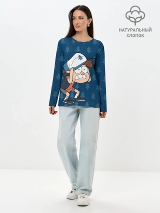 Лонгслив женский. Хлопок / Диппер Пайнс