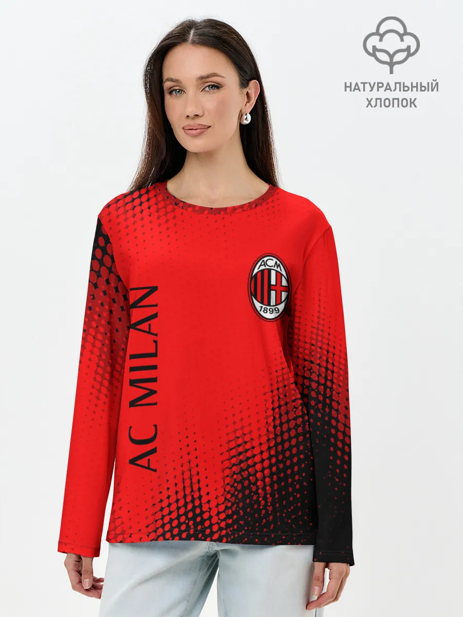 Лонгслив женский. Хлопок / AC MILAN / МИЛАН