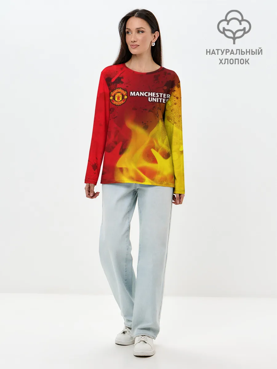 Лонгслив женский. Хлопок / MANCHESTER UNITED