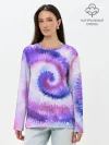 Лонгслив женский. Хлопок / TIE-DYE PURPLE