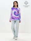 Лонгслив женский. Хлопок / TIE-DYE PURPLE