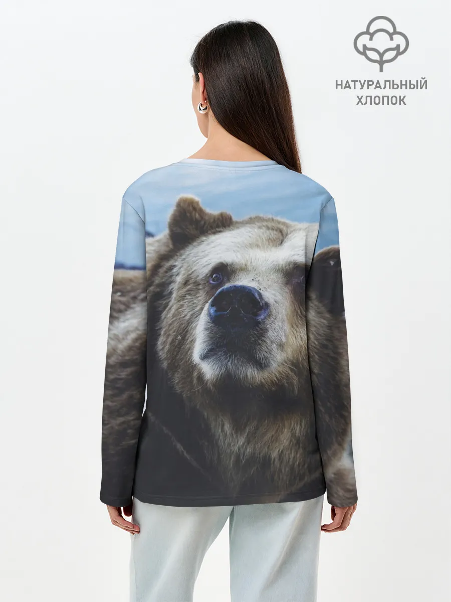 Лонгслив женский. Хлопок / Гризли