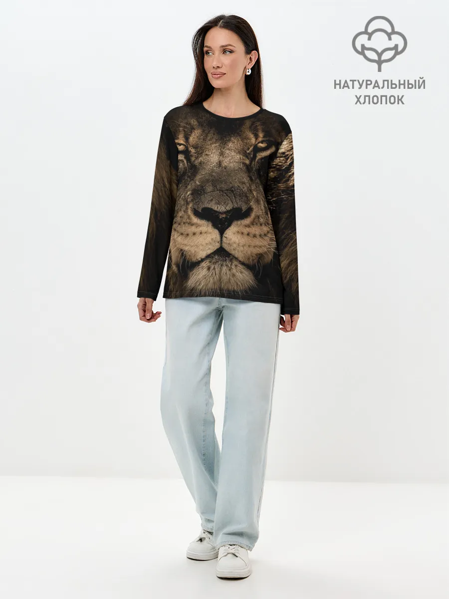 Лонгслив женский. Хлопок / Лев