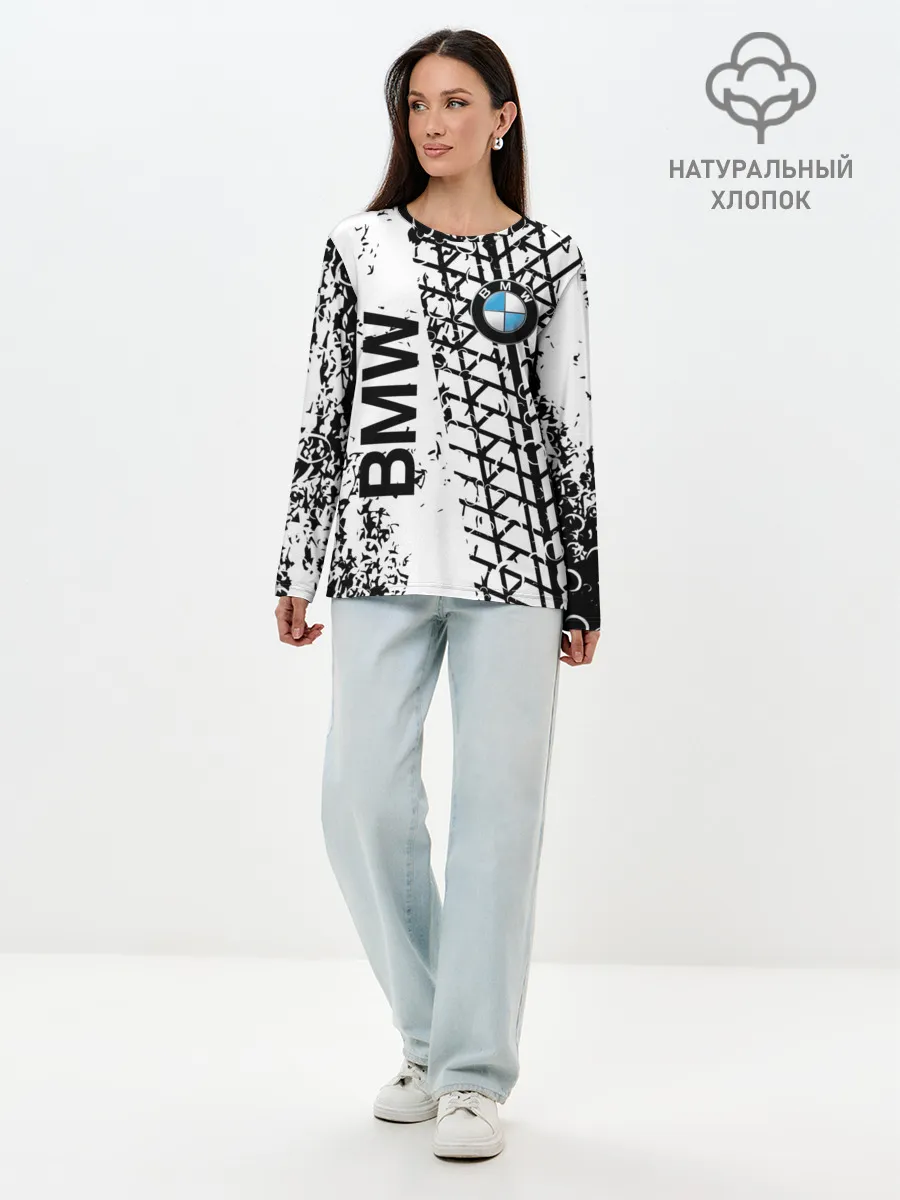 Лонгслив женский. Хлопок / BMW.