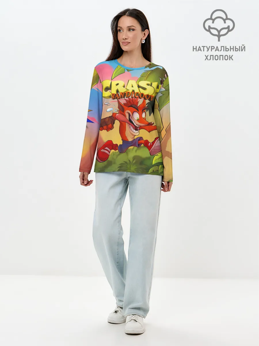 Лонгслив женский. Хлопок / Crash Bandicoot